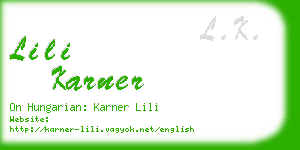 lili karner business card